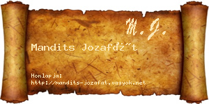 Mandits Jozafát névjegykártya